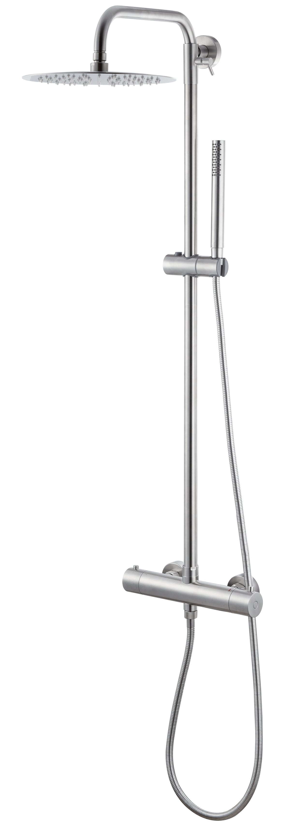 Vema Thermostatic Shower Column w/Fixed Head & Riser - St/Steel