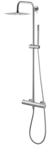 Vema Thermostatic Shower Column w/Fixed Head & Riser - St/Steel