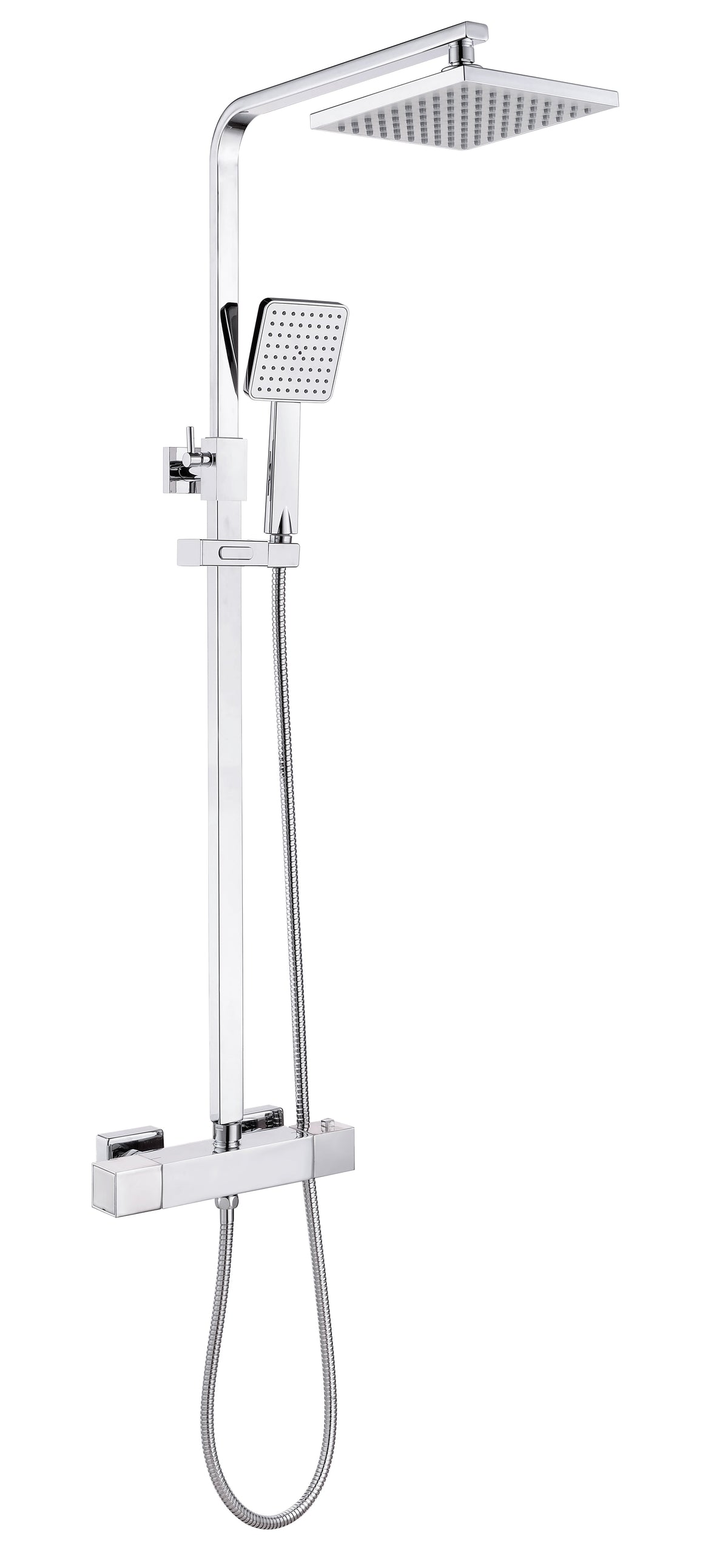Aray Cool-Touch Thermostatic Mixer Shower w/Riser & Overhead Kit - Chrome
