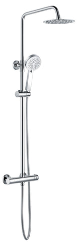 Round Thermostatic Bar Mixer w/Riser Kit - Chrome