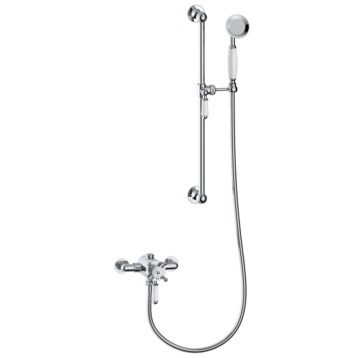 Berrys Concentric Single Outlet Shower Valve & Riser Kit Pack 1 - Chrome