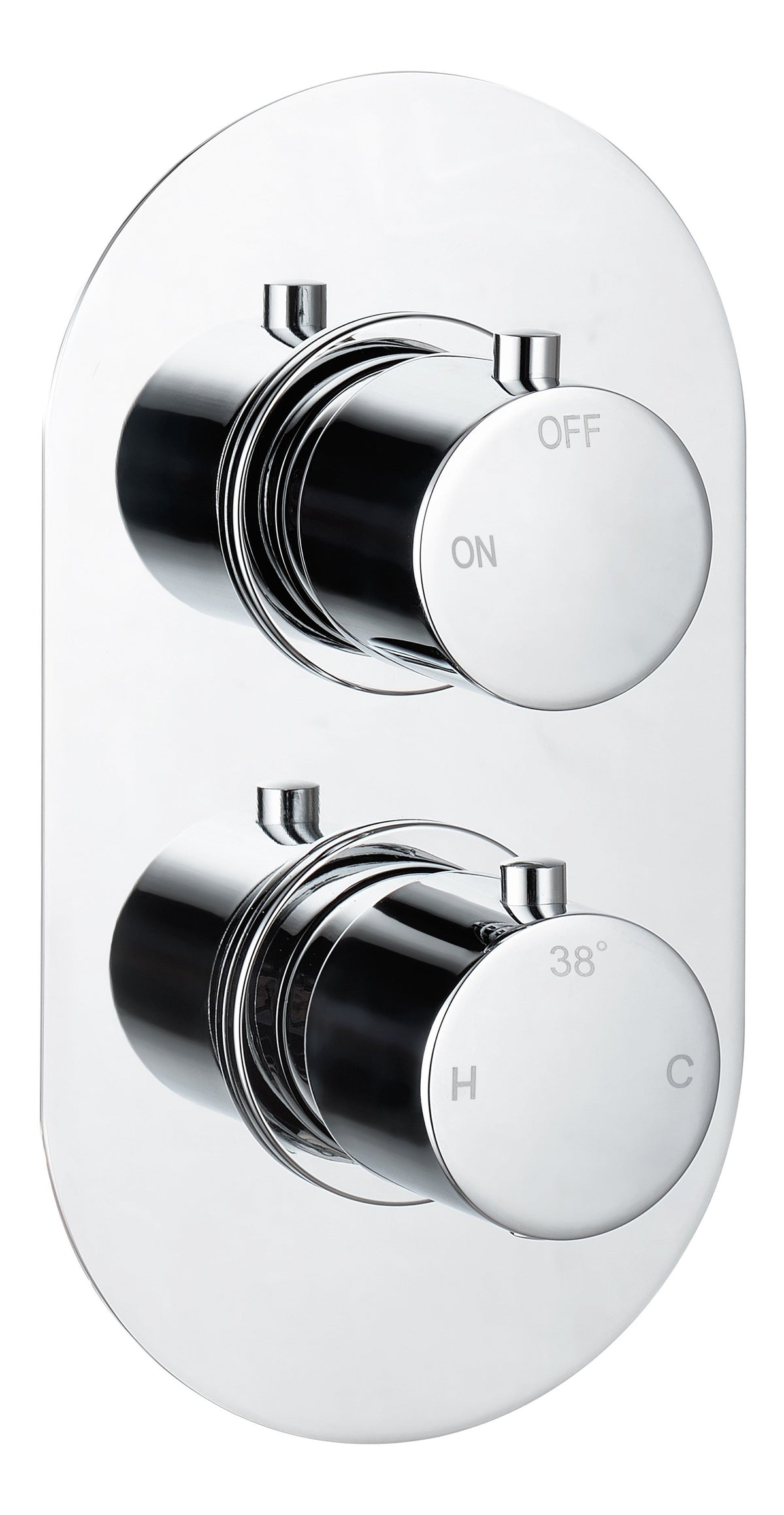 Aube Thermostatic Single Outlet Twin Shower Valve - Chrome