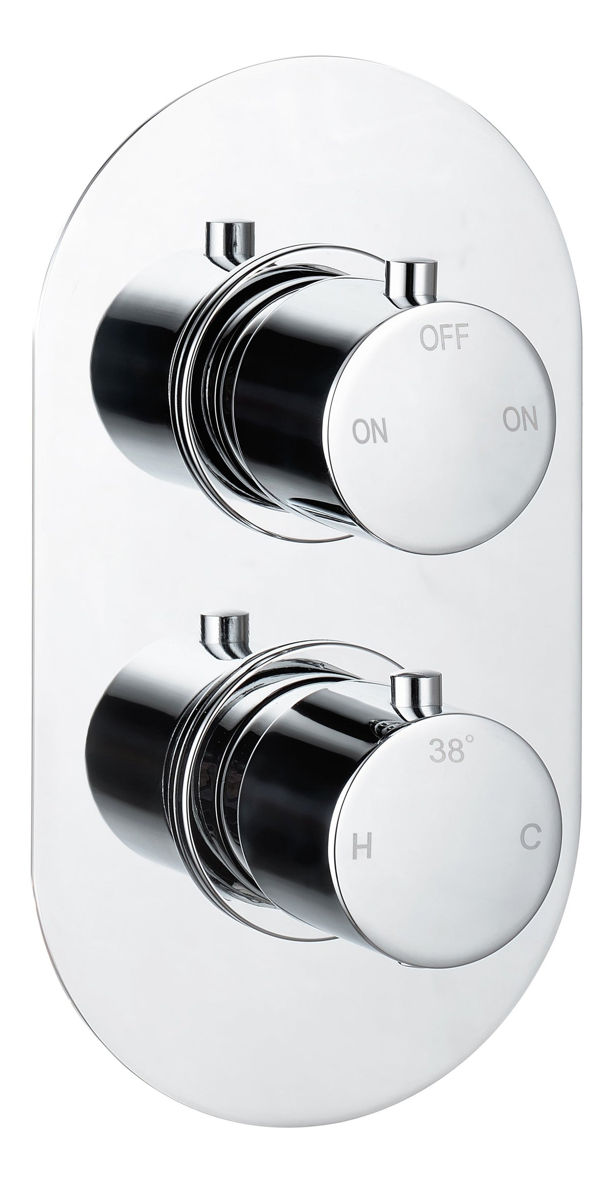 Aube Thermostatic Two Outlet Twin Shower Valve - Chrome
