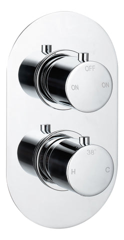 Aube Thermostatic Two Outlet Twin Shower Valve - Chrome