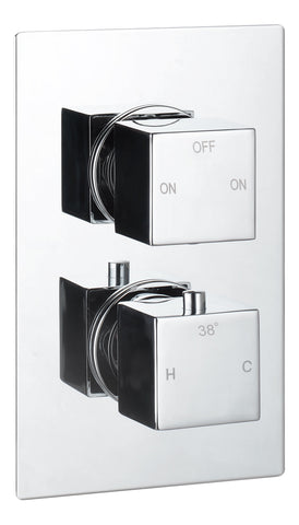 Colne Thermostatic Two Outlet Twin Shower Valve - Chrome