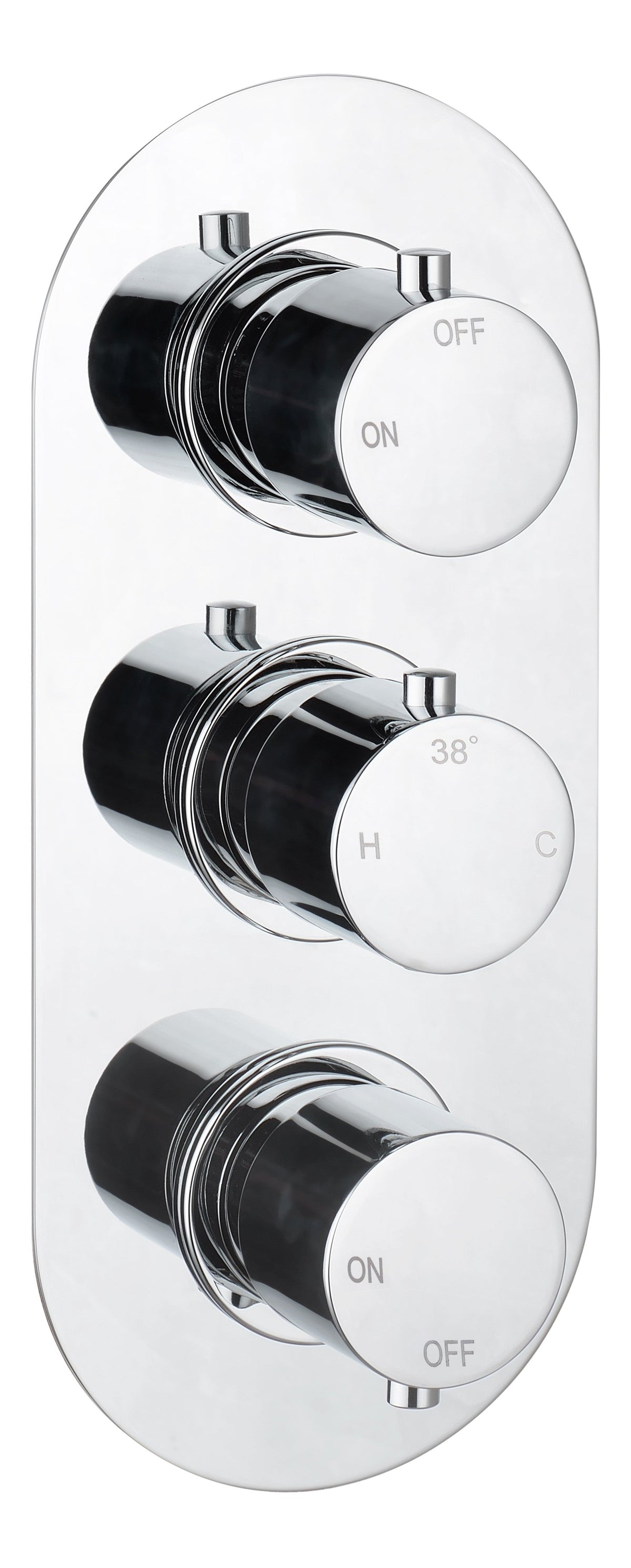 Aube Thermostatic Two Outlet Triple Shower Valve - Chrome