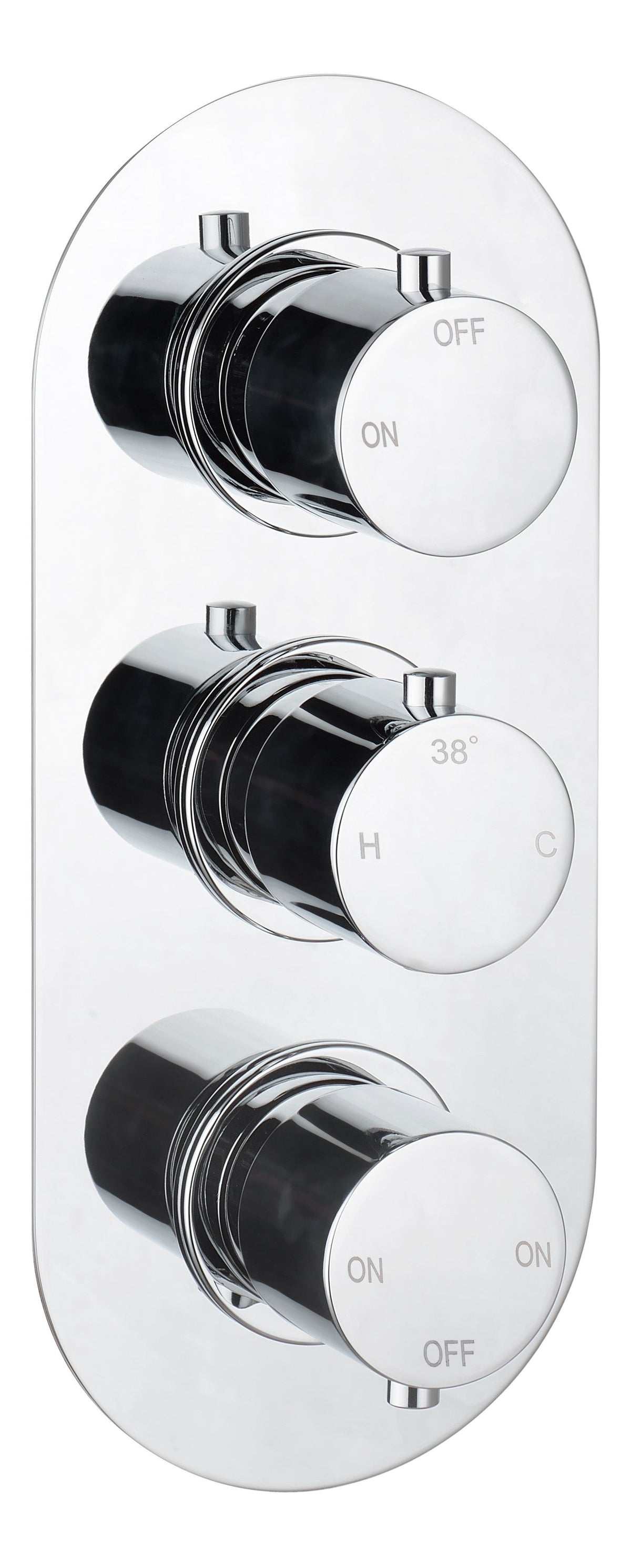 Aube Thermostatic Three Outlet Triple Shower Valve - Chrome