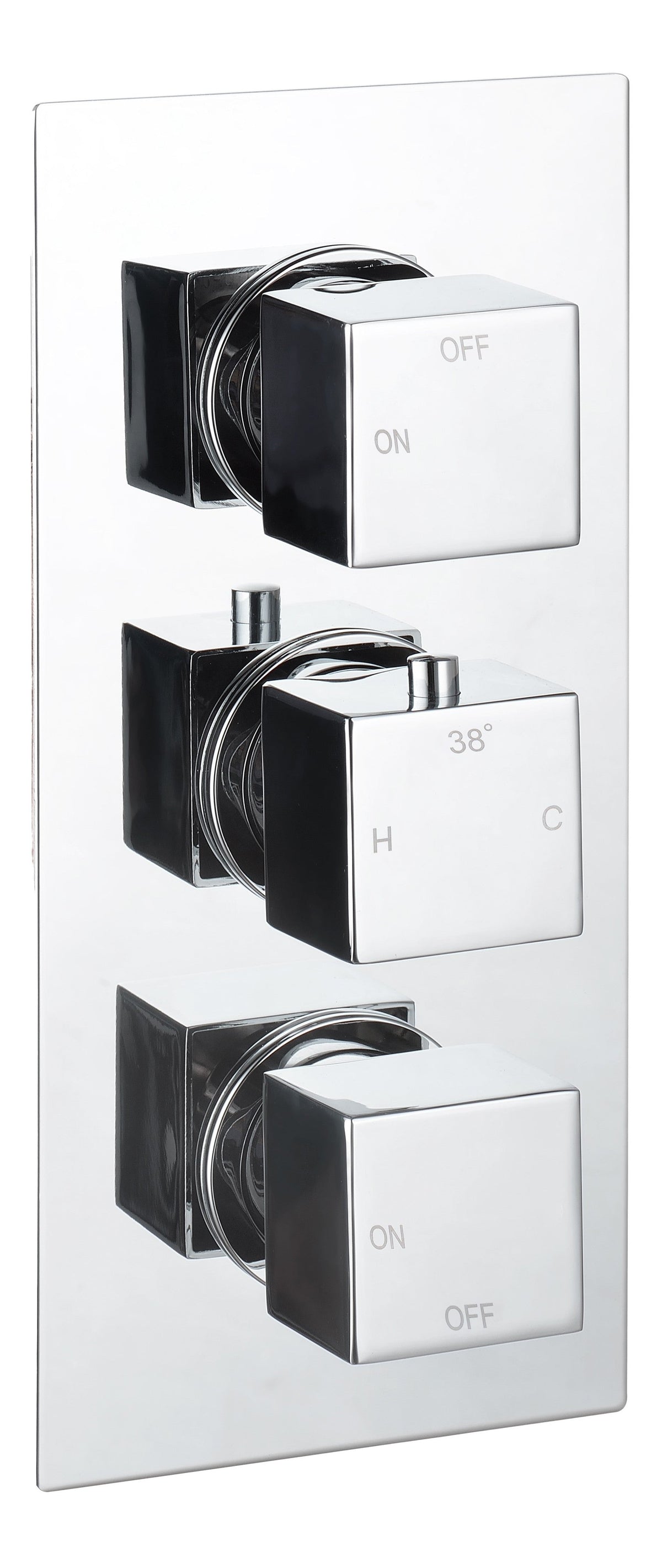 Colne Thermostatic Two Outlet Triple Shower Valve - Chrome