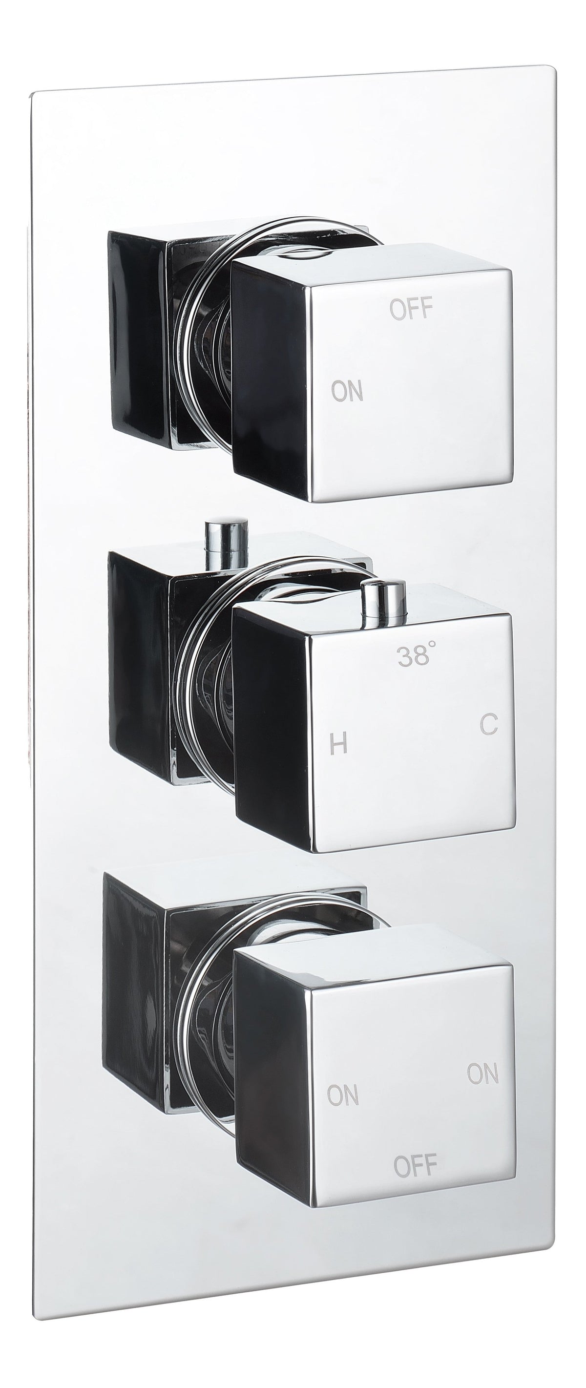 Colne Thermostatic Three Outlet Triple Shower Valve - Chrome
