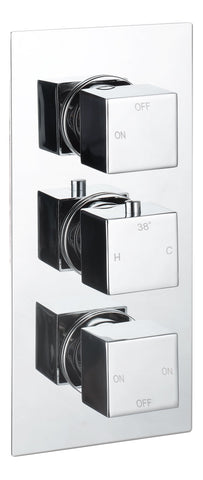 Colne Thermostatic Three Outlet Triple Shower Valve - Chrome
