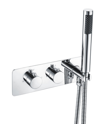 Lune Thermostatic Two Outlet Shower Valve w/Handset - Chrome
