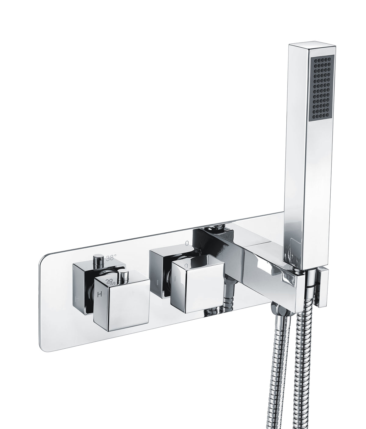 Lymington Thermostatic Two Outlet Shower Valve w/Handset - Chrome