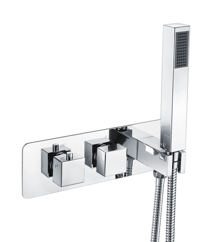Lymington Thermostatic Two Outlet Shower Valve w/Handset - Chrome