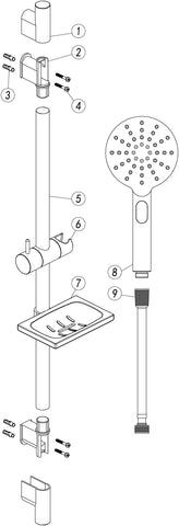 Aube Round Push Button Shower Kit