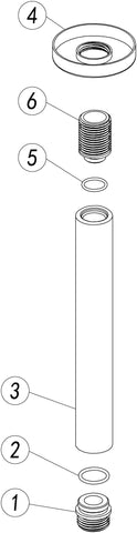 Aube 180mm Round Ceiling Arm - Brushed Brass