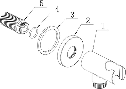 Aube Round Handset Wall Bracket with Wall Outlet - Chrome