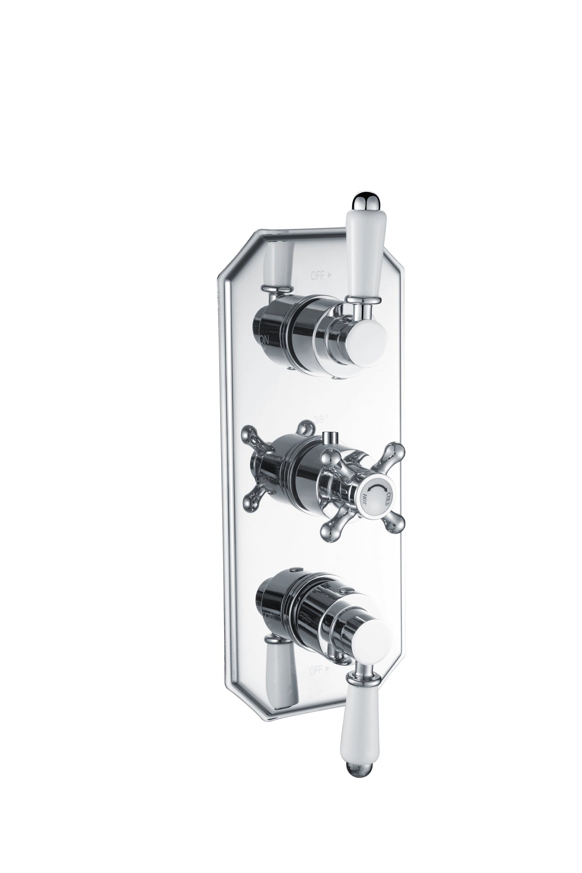 Berrys Traditional Lever Thermostatic Two Outlet Shower Valve - Chrome