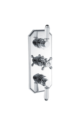 Berrys Traditional Lever Thermostatic Two Outlet Shower Valve - Chrome