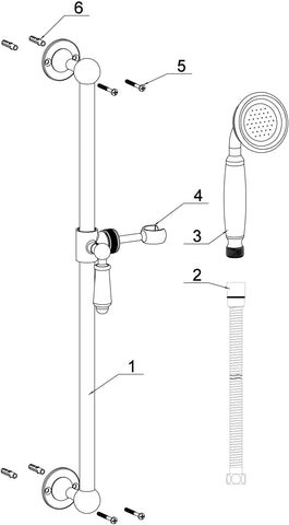 Berrys Traditional Slider Rail Kit - Brushed Brass