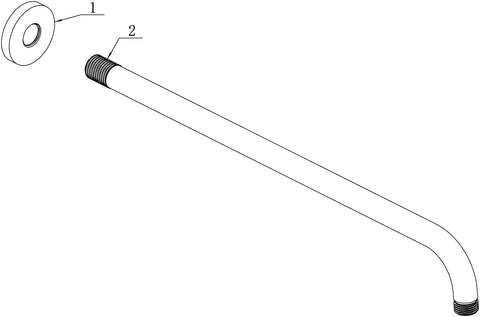 Aube 320mm Round Shower Arm - Brushed Brass