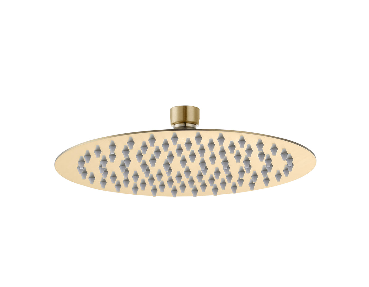 Aube 250mm Round Ultraslim Showerhead - Brushed Brass