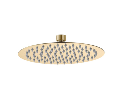 Aube 250mm Round Ultraslim Showerhead - Brushed Brass