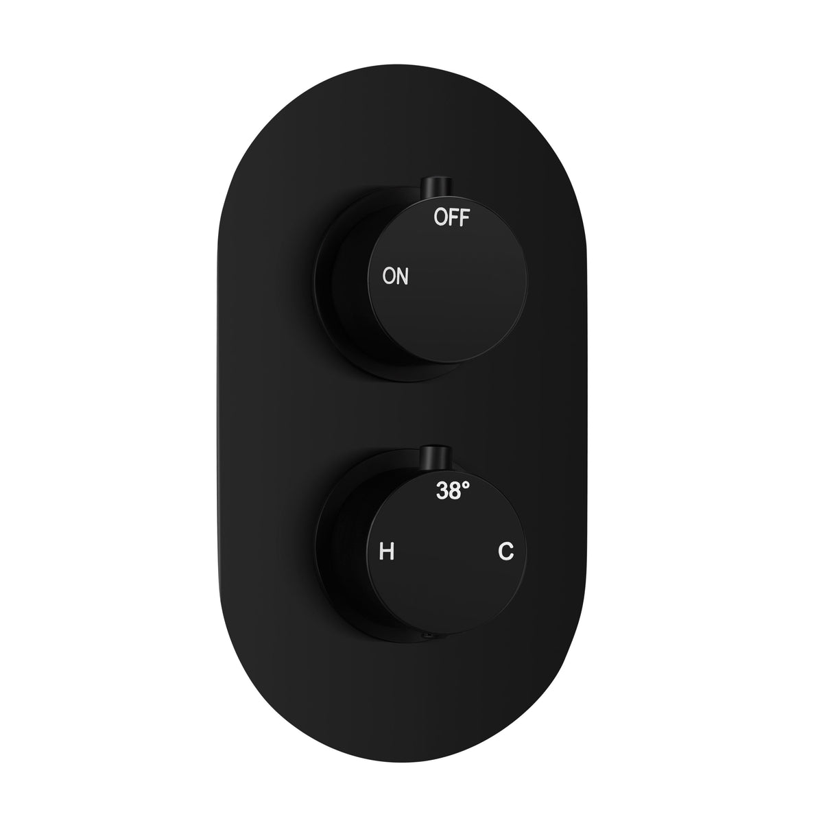 Aube Thermostatic Single Outlet Twin Shower Valve - Matt Black
