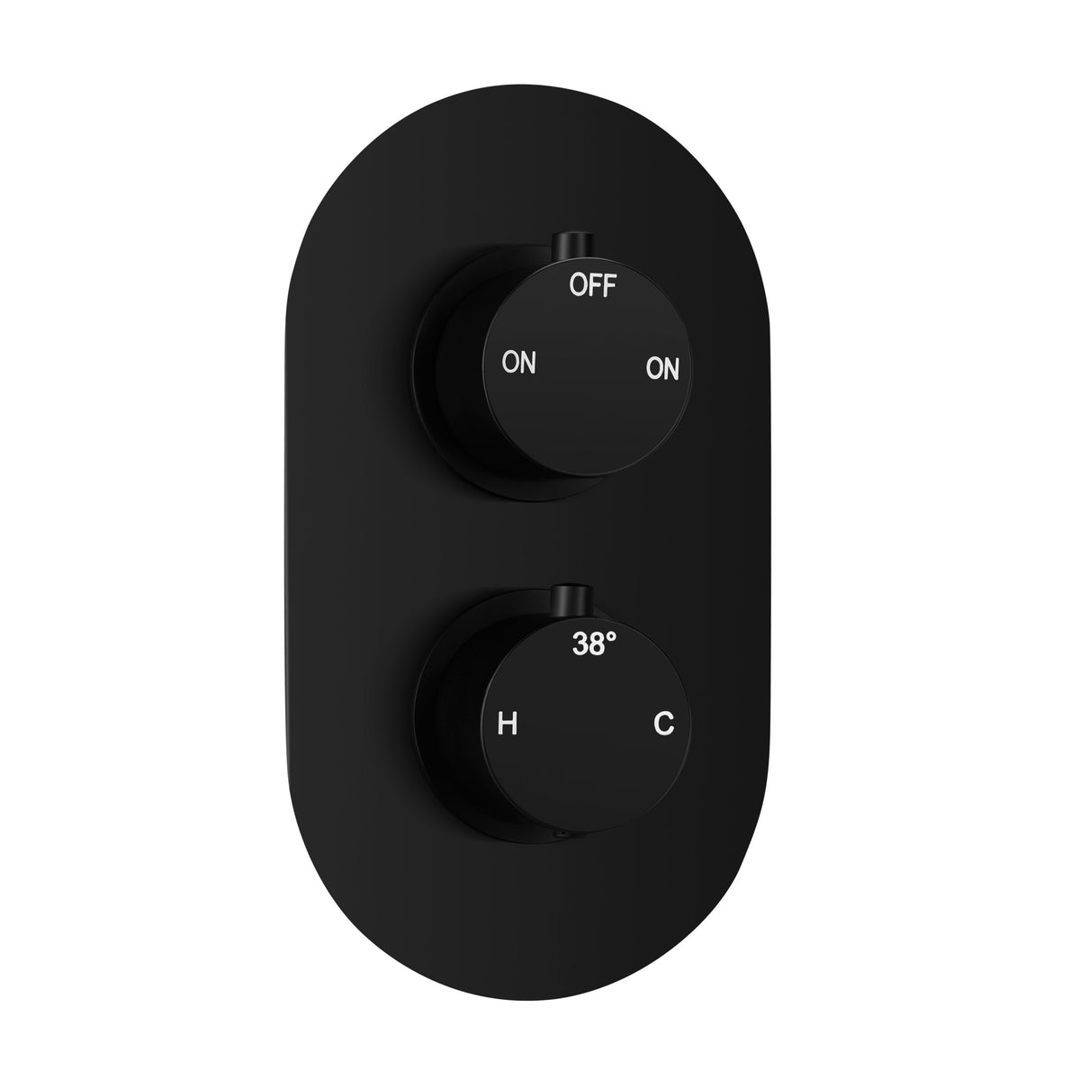Aube Thermostatic Two Outlet Twin Shower Valve - Matt Black