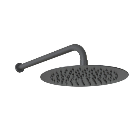 Aube 200mm Round Ultraslim Showerhead - Matt Black