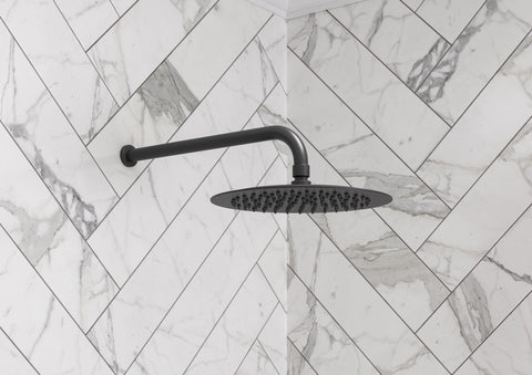 Aube 320mm Round Shower Arm - Matt Black
