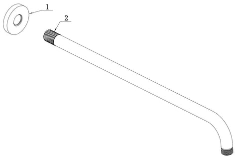Aube 320mm Round Shower Arm - Matt Black