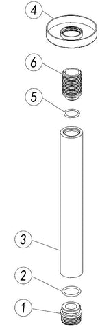 Aube 180mm Round Ceiling Arm - Matt Black