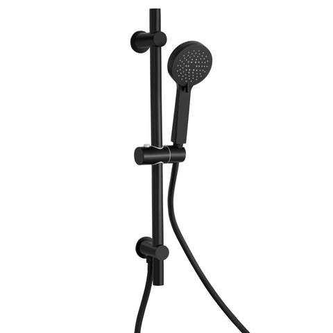 Aube Round Riser Rail Kit w/Elbow & 3 Mode Handset - Matt Black