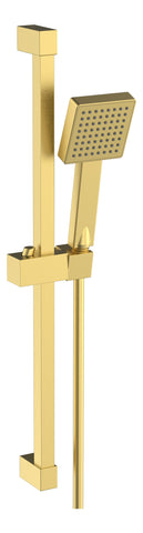 Square Slider Rail Kit & Single Mode Handset - Brushed Brass