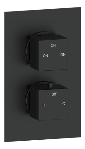 Colne Square Shower Valve & Kit Pack 4 - Matt Black