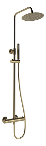 Aube Round Thermostatic Bar Mixer w/Riser Kit - Brushed Bronze