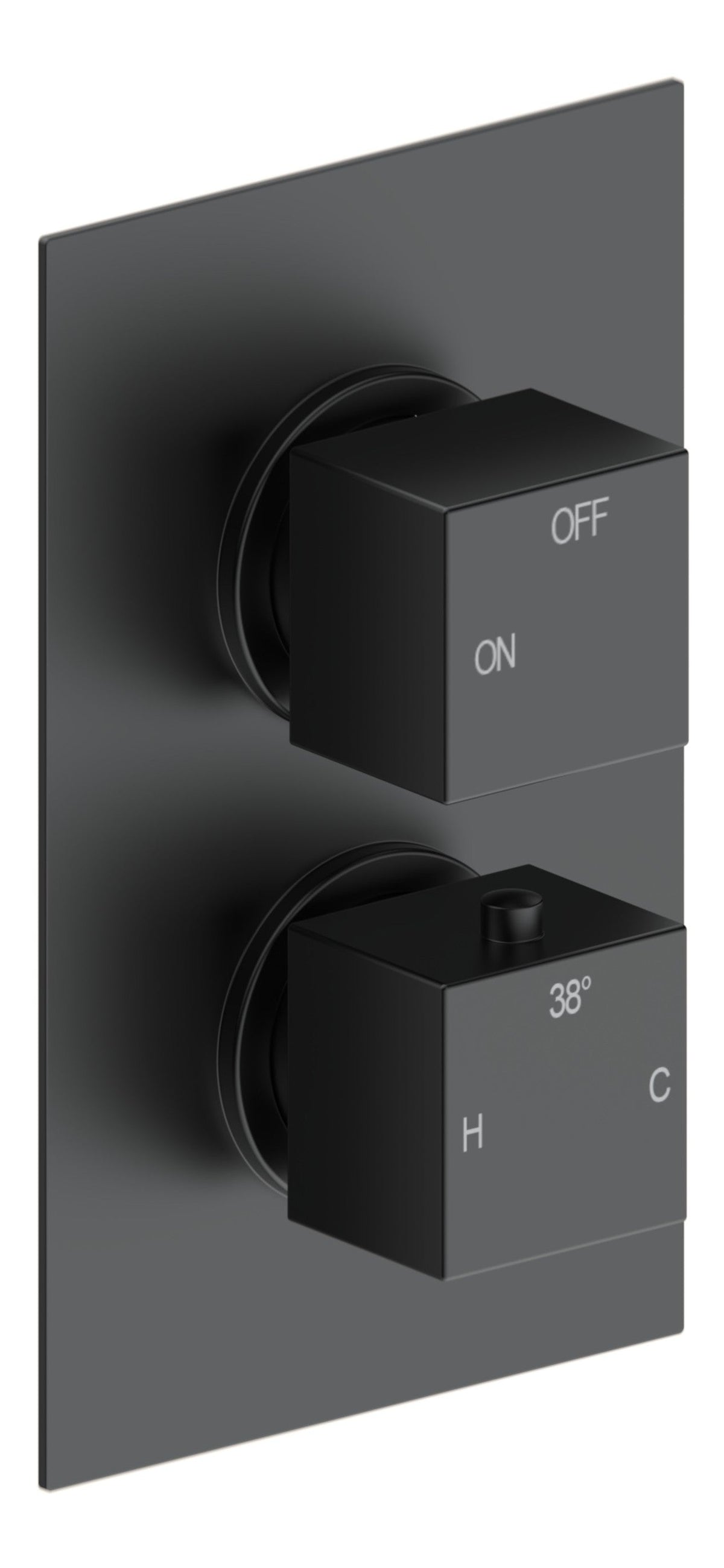 Colne Thermostatic Single Outlet Twin Shower Valve - Matt Black