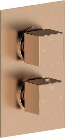 Colne Square Shower Valve & Kit Pack 2 - Brushed Bronze