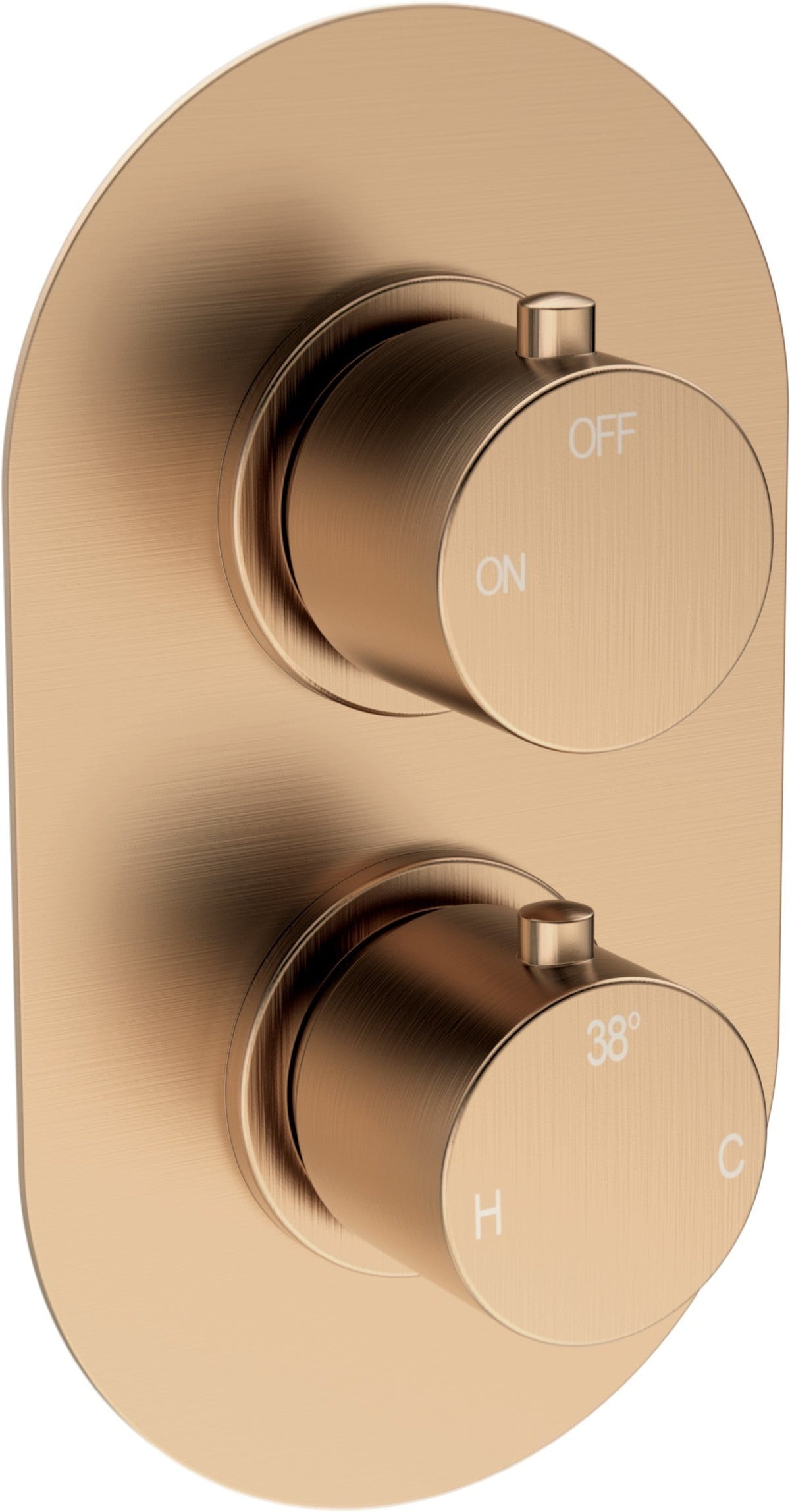 Aube Thermostatic Single Outlet Twin Shower Valve - Brushed Bronze