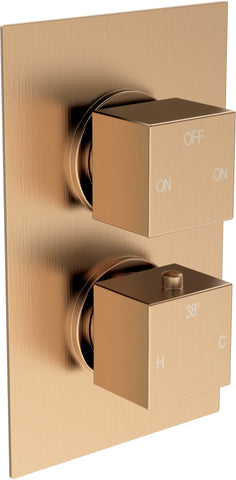 Colne Square Shower Valve & Kit Pack 4 - Brushed Bronze