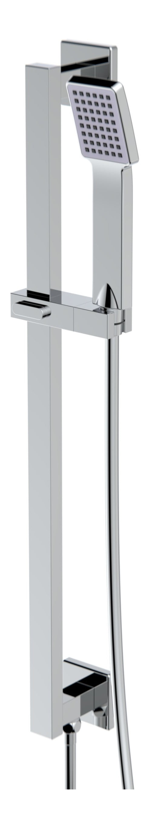 Colne Square Riser Rail Kit w/Elbow & Handset - Chrome