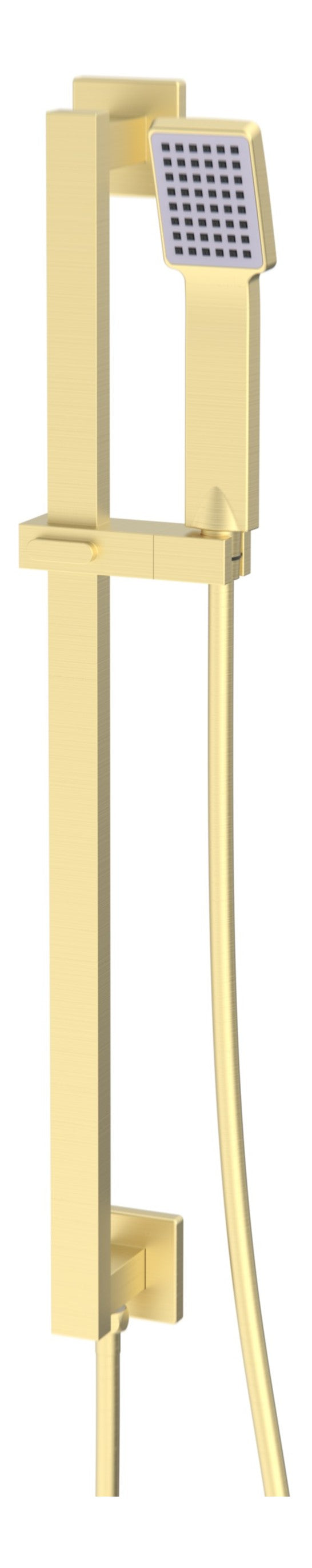 Colne Square Riser Rail Kit w/Elbow & Handset - Brushed Brass