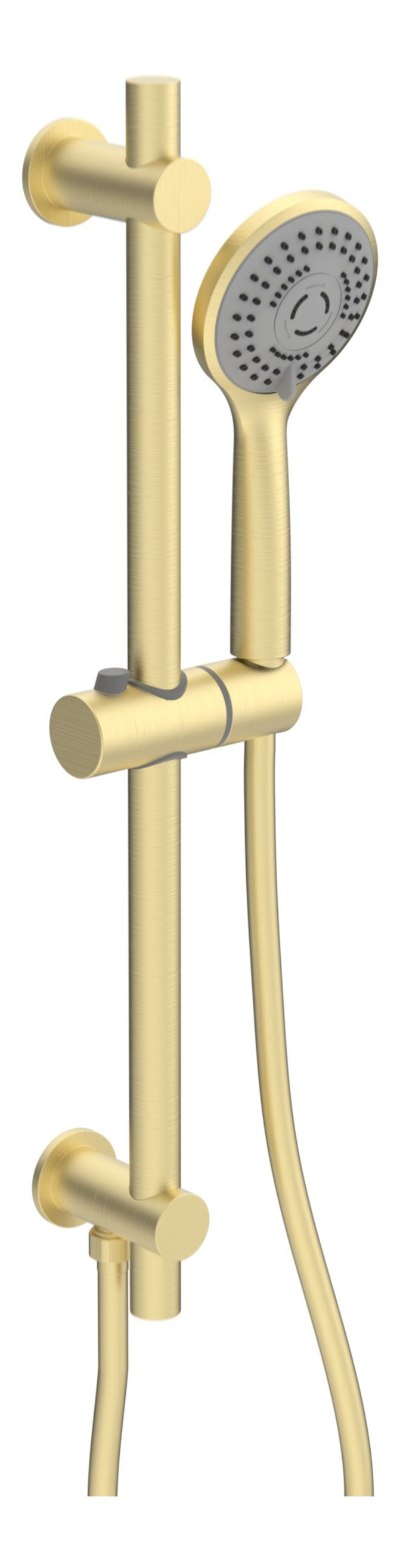 Aube Round Riser Rail Kit w/Elbow & 3 Mode Handset - Brushed Brass