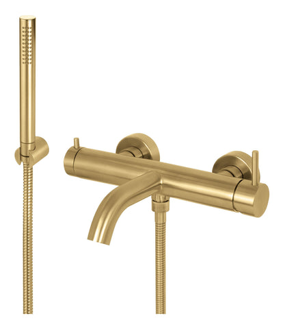 Vema Tiber Wall Mounted Bath/Shower Mixer - Brushed Brass