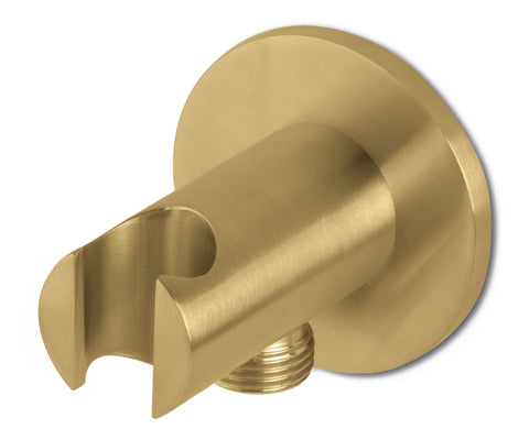 Vema Tiber Handset Wall Bracket & Outlet - Brushed Brass