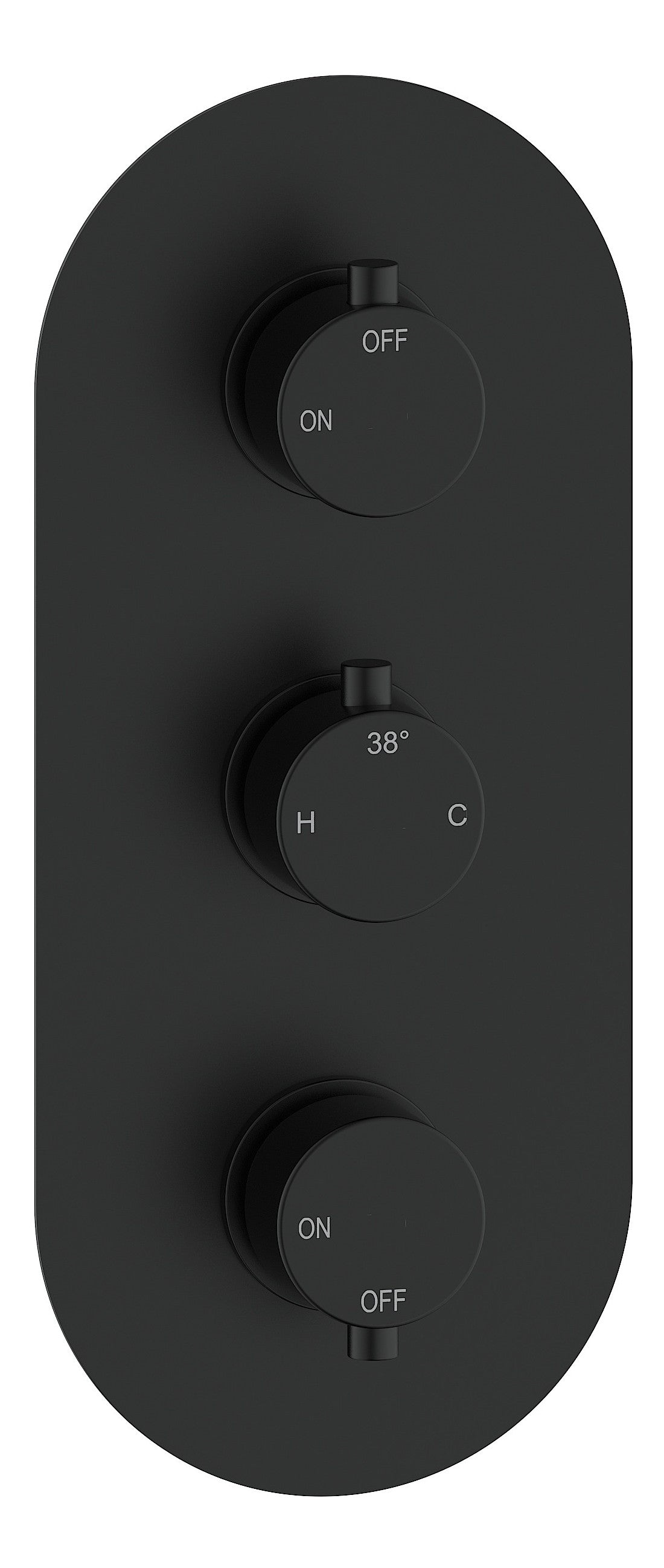 Aube Thermostatic Two Outlet Triple Shower Valve - Matt Black