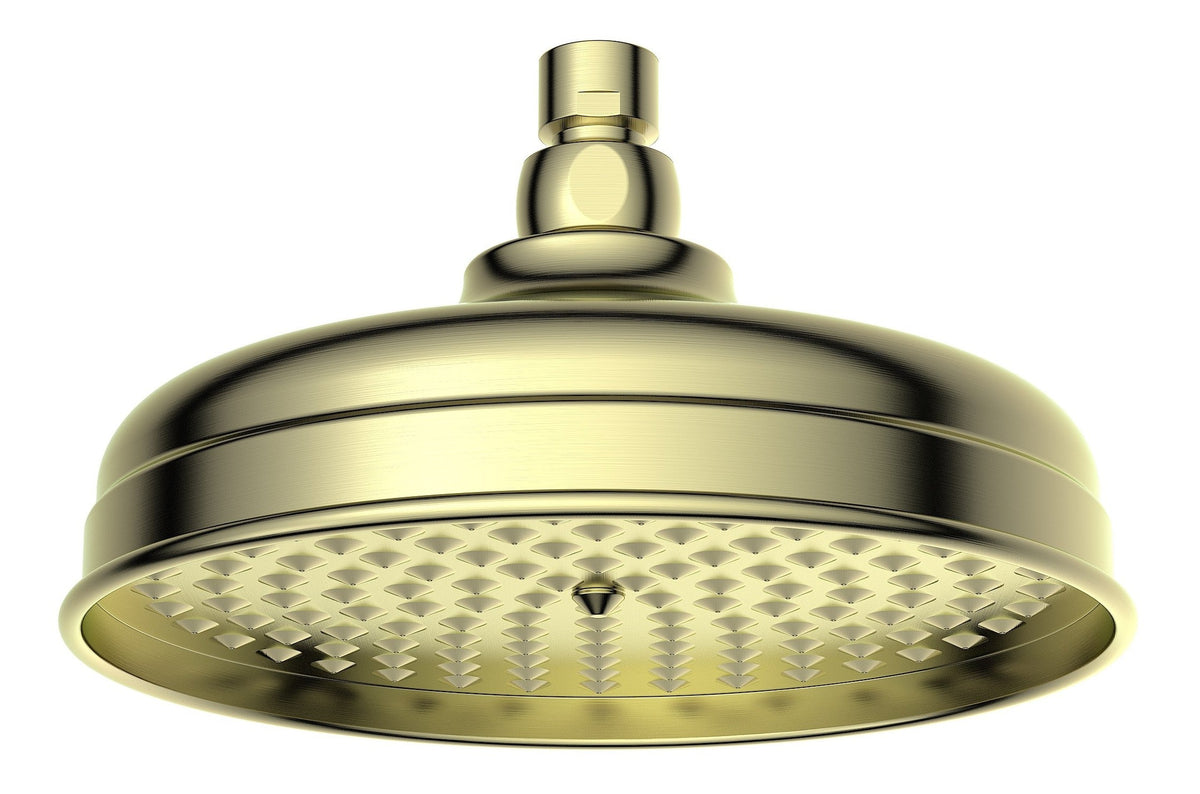 Berrys 200mm Round Traditional Showerhead - Brushed Brass