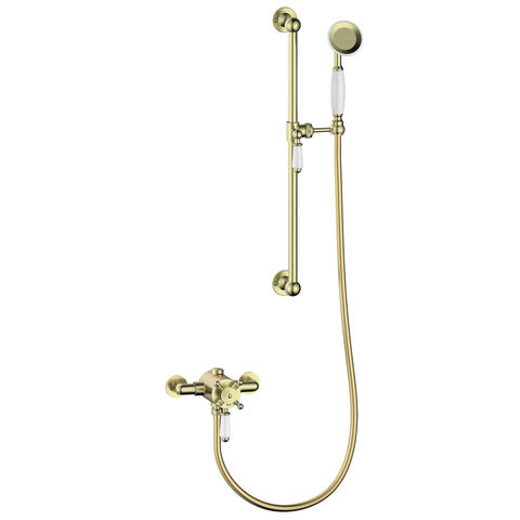 Berrys Concentric Single Outlet Shower Valve & Riser Kit Pack 1 - Brushed Brass