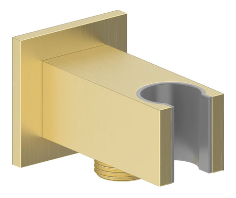 Colne Square Handset Wall Bracket with Wall Outlet - Brushed Brass
