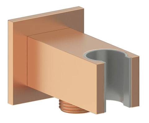 Colne Square Handset Wall Bracket with Wall Outlet - Brushed Bronze